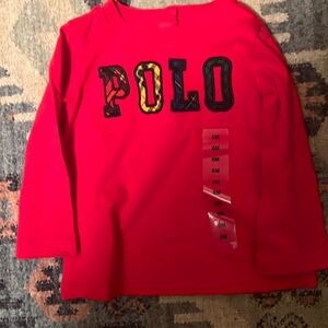 Polo baby 6m long sleeve red shirt NWT